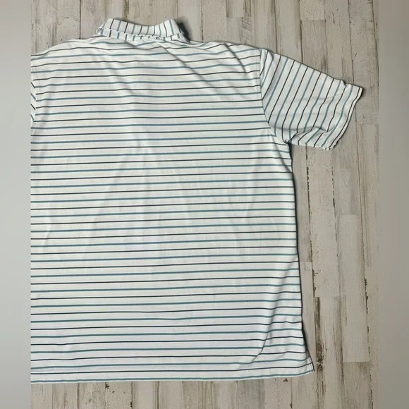 Peter Millar Shirt Mens XL White Striped Summer Comfort Polo Golf Classiccore - Picture 8 of 9